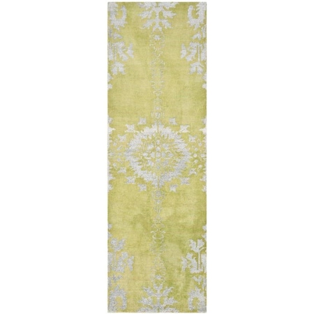 Safavieh Stone Wash Hand Knotted Runner RugChartreuse 2 ft.-6 in. x 8 ft. STW235A-28